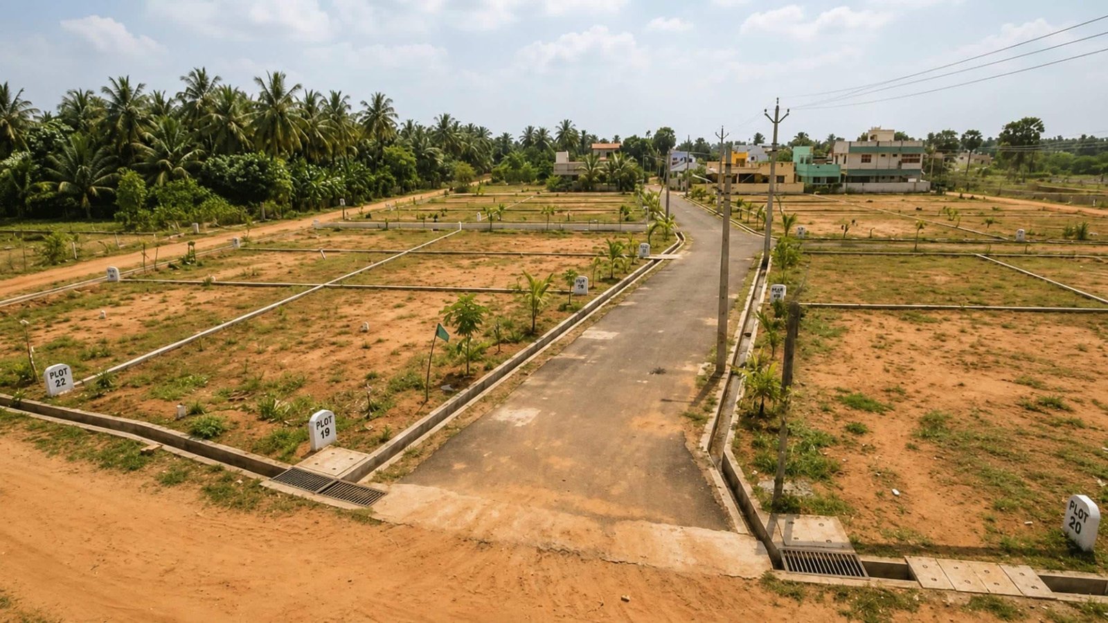 Property area featuring plots for sale in Trichy with road connectivity